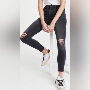 Mother The Looker Ankle Fray Jeans Guilty as Sin 26